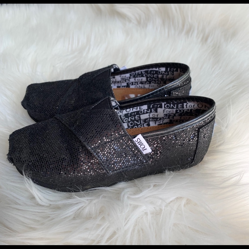 Black shimmer Toms (size 9 toddler)